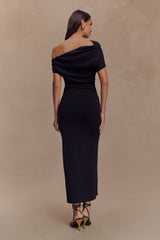 Kendra Scuba Jersey Midi Dress With Hardware - Black