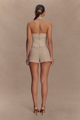 Meadow Denim Corset Halter Top - Stone Wash