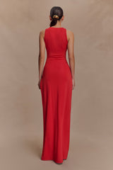 Kaiden Slinky Beaded Maxi Dress - Desert Red
