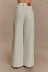 Carmella Embroided Straight Leg Jeans - Ecru