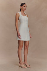 Anya Linen Halter Mini Dress - Oat Marle