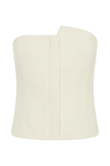 Parker Boucle Strapless Asymmetric Top - Ivory