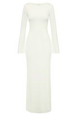 Tarna Slinky Fishtail Maxi Dress - Ivory