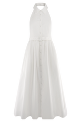 Cindy Collared Midi Dress - White