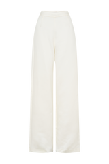 Ada Satin Straight Leg Pant - Ivory
