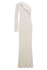 Alexius One Shoulder Knit Maxi Dress - Ivory