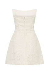 Lorrie Tweed Corset Mini Dress - White