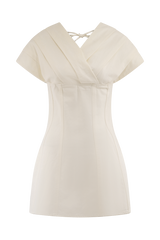 Pascale Off Shoulder Denim Mini Dress - White