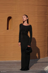 Vienna Slinky Cut Out Maxi Dress - Black