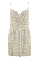 Naveena Embellished Mini Dress - Silver