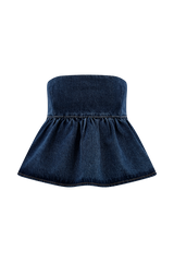 Pauline Strapless Denim Top - 90'S Blue