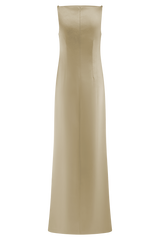 Violet Sleeveless Satin Maxi Dress - Blush Gold