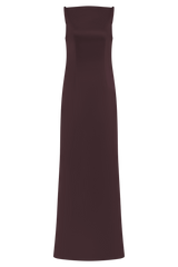 Violet Sleeveless Satin Maxi Dress - Dark Chocolate