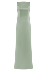 Violet Sleeveless Satin Maxi Dress - Sage