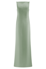 Violet Sleeveless Satin Maxi Dress - Sage