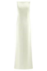 Violet Sleeveless Satin Maxi Dress - White