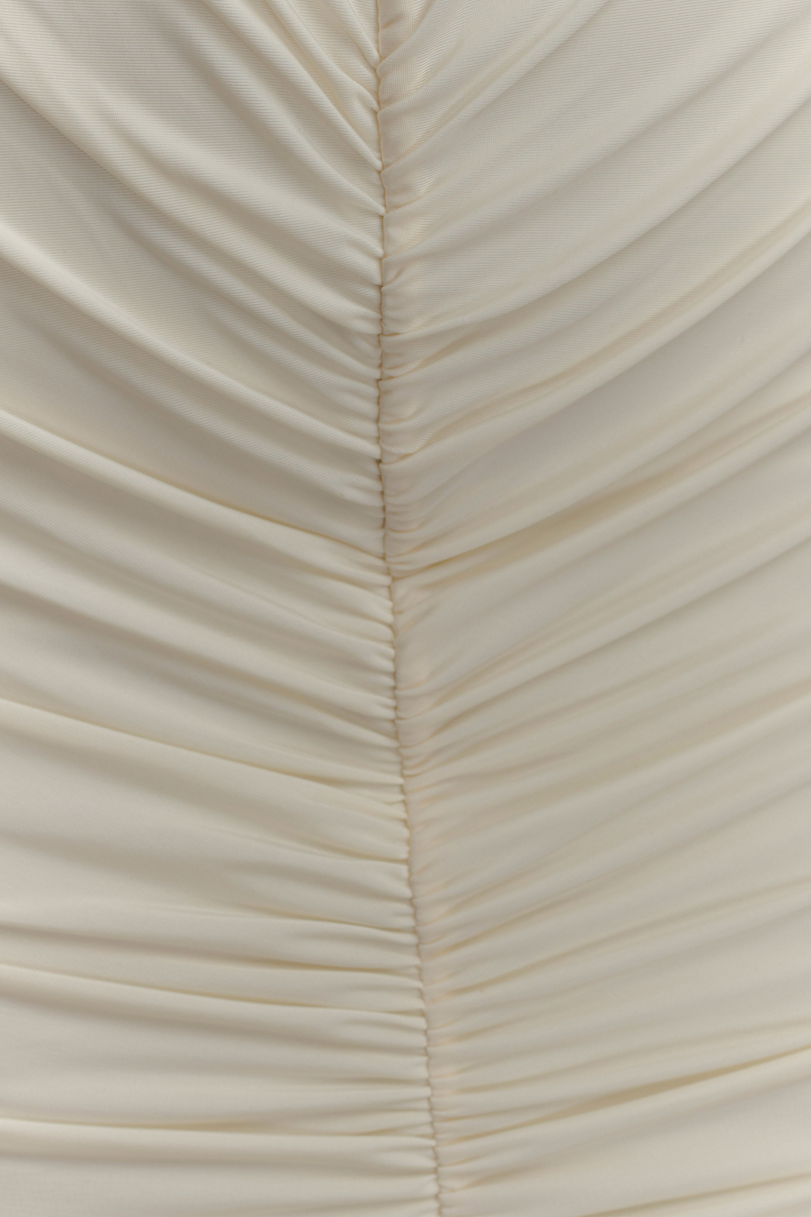 Louisa Long Sleeve Slinky Maxi Dress - Ivory