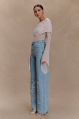 Dahlia One Shoulder Top - Pale Pink