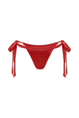 Danika Satin Knot Bikini Bottom - Pomegranate