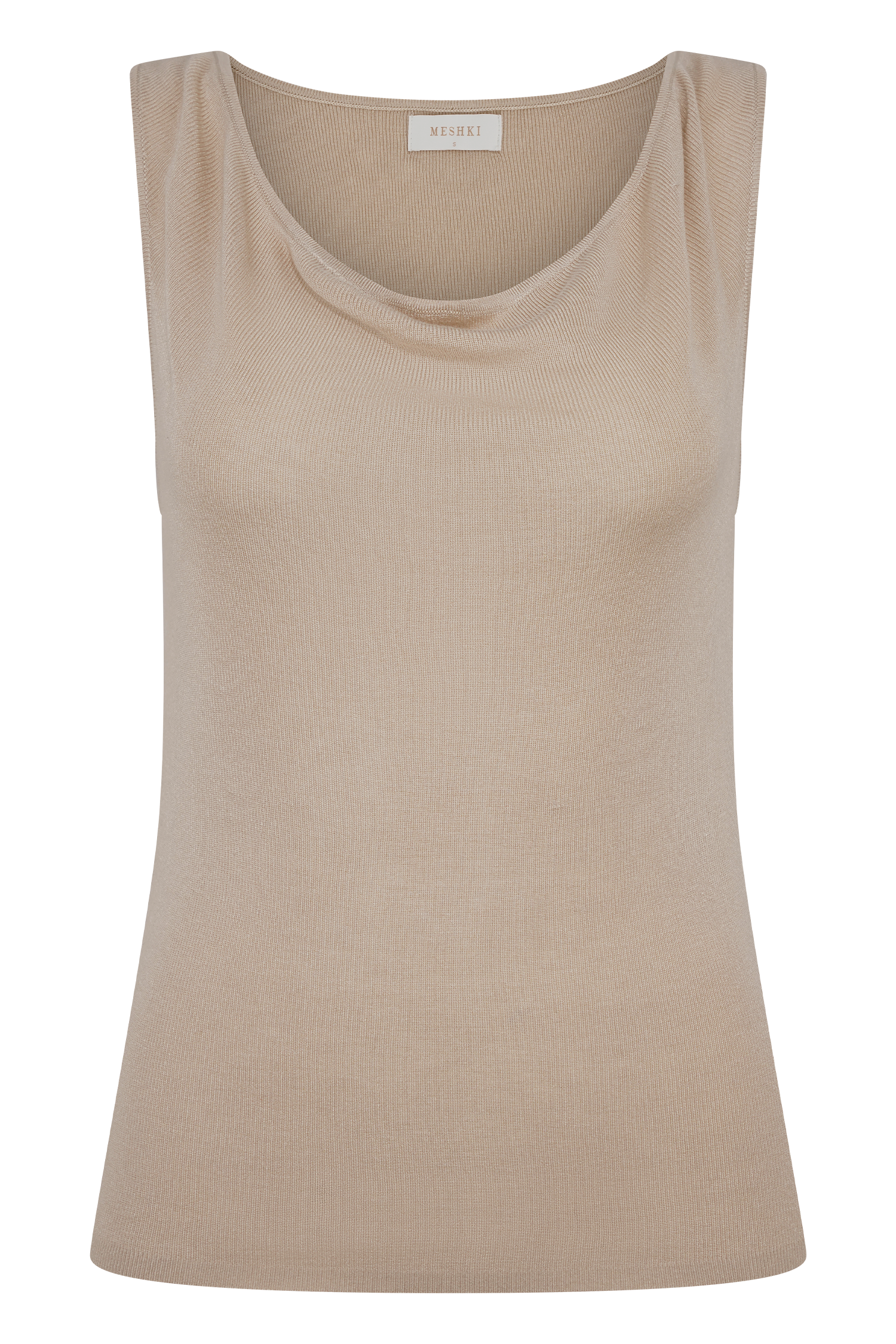 Brenda Draped Front Knit Top - Stone