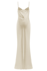 Lilly Sweetheart Satin Maxi Dress - Blush Gold